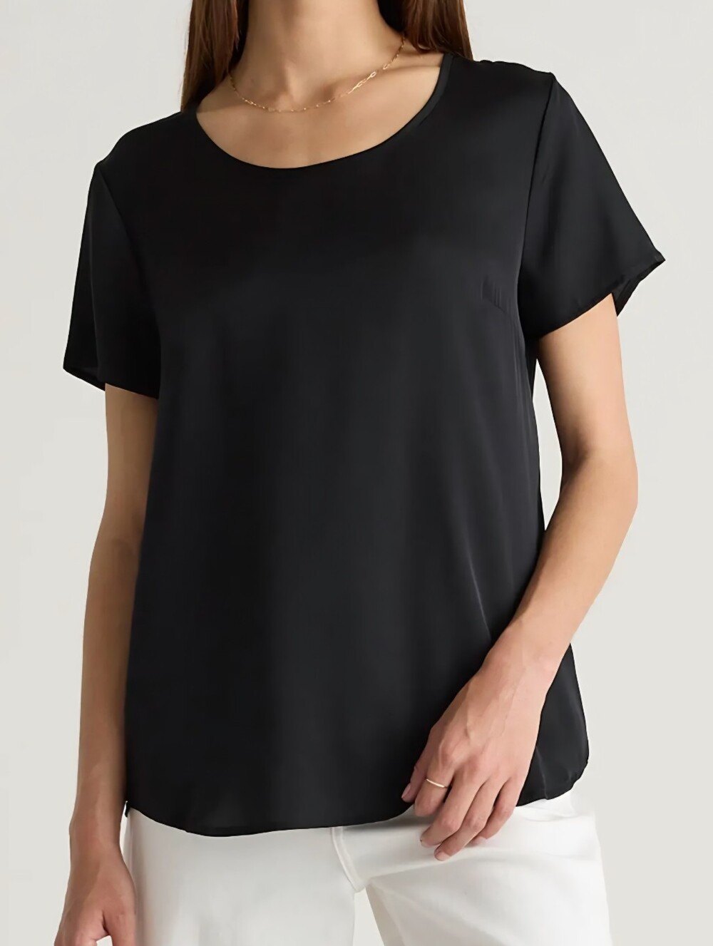 Quince Washable Silk Black Blouse S NWOT